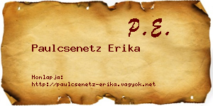 Paulcsenetz Erika névjegykártya